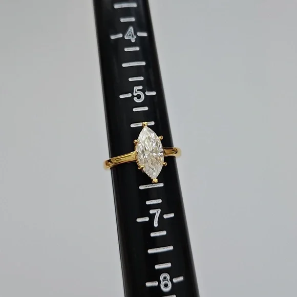 2ct Marquise Moissanite Solitaire Ring. Size 6 - Picture 3 of 11